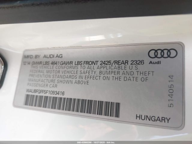 2015 AUDI S3 WAUBFGFF5F1093416 Photo 8