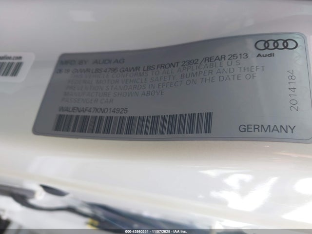2019 AUDI A4 WAUENAF47KN014925 Photo 8