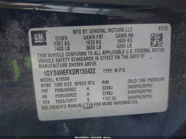 2013 CADILLAC ESCALADE ESV 1GYS4HEFXDR130422 Photo 8