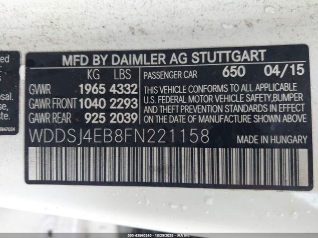 2015 MERCEDES-BENZ CLA 250 WDDSJ4EB8FN221158 Photo 8