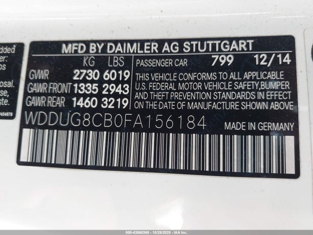 Mercedes-Benz S-Class 2015 WDDUG8CB0FA156184 Image 9