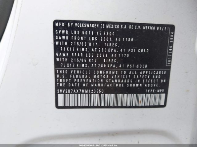 2021 VOLKSWAGEN TIGUAN 3VV2B7AX7MM123550 Photo 8