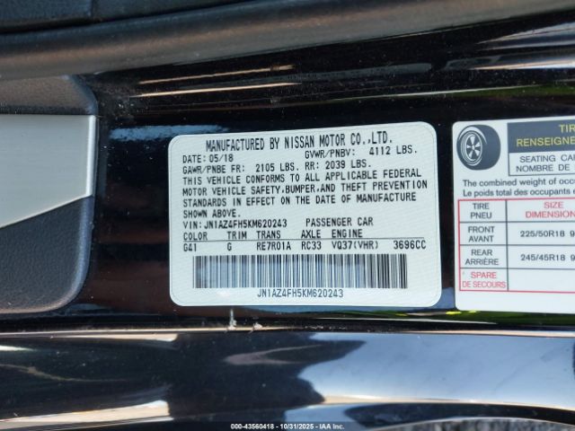 2019 NISSAN 370Z JN1AZ4FH5KM620243 Photo 8