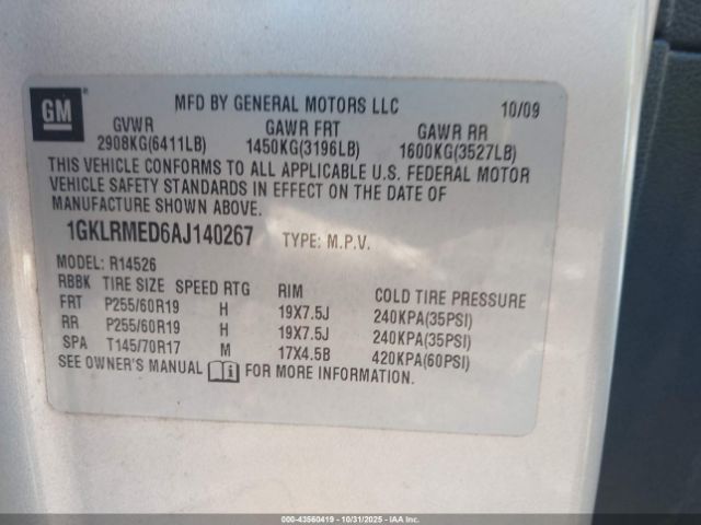 2010 GMC ACADIA 1GKLRMED6AJ140267 Photo 8