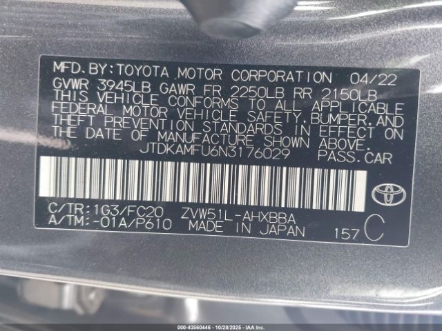 2022 TOYOTA PRIUS JTDKAMFU6N3176029 Photo 8