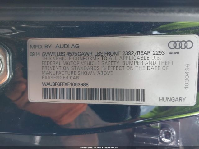 2015 AUDI A3 WAUBFGFFXF1063988 Photo 8