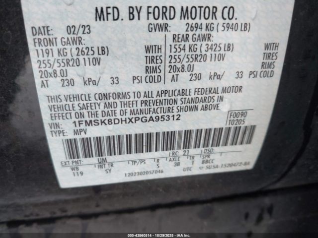 2023 FORD EXPLORER 1FMSK8DHXPGA95312 Photo 8