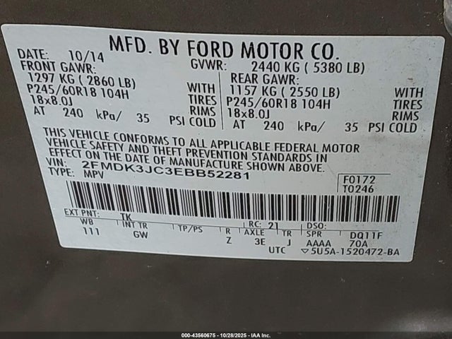 2014 FORD EDGE 2FMDK3JC3EBB52281 Photo 8