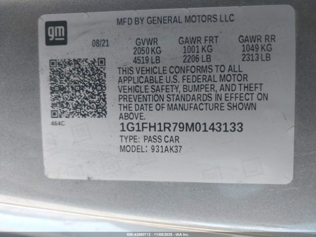 2021 CHEVROLET CAMARO 1G1FH1R79M0143133 Photo 8