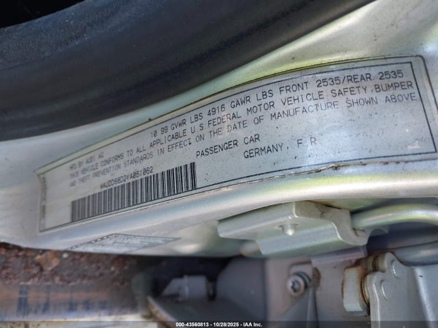 2000 AUDI S4 WAUDD68D2YA061062 Photo 8