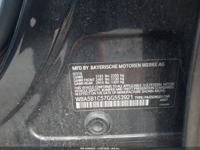 2016 BMW 535I WBA5B1C57GG553921 Photo 8