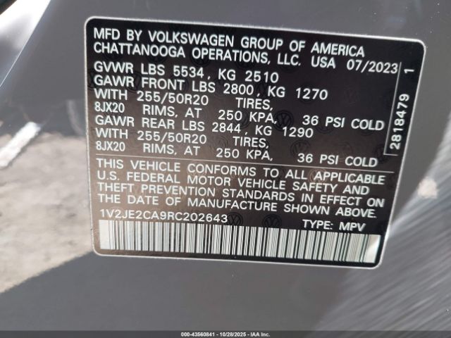 2024 VOLKSWAGEN ATLAS CROSS SPORT 1V2JE2CA9RC202643 Photo 8