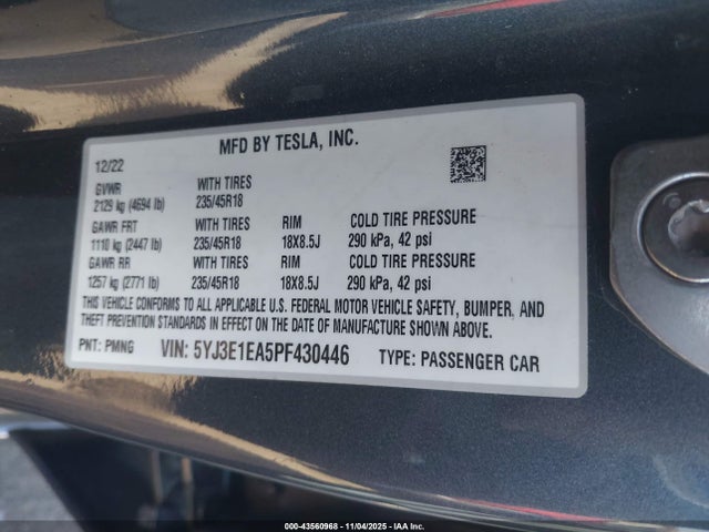 2023 TESLA MODEL 3 5YJ3E1EA5PF430446 Photo 8