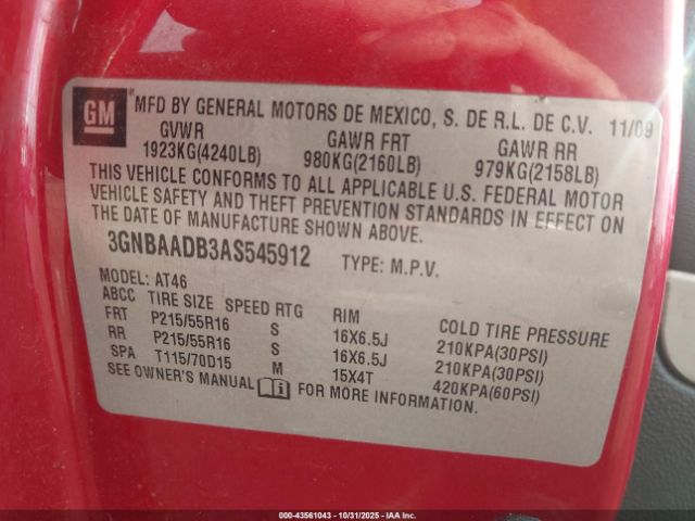 2010 CHEVROLET HHR 3GNBAADB3AS545912 Photo 8