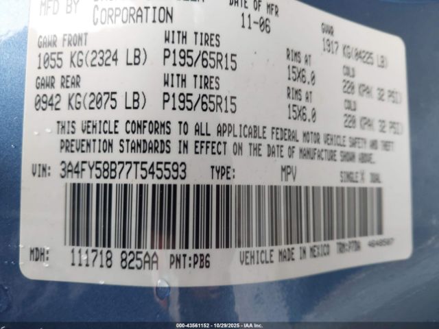 2007 CHRYSLER PT CRUISER 3A4FY58B77T545593 Photo 8