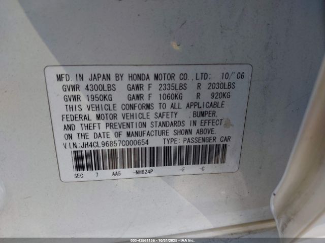 2007 ACURA TSX JH4CL96857C000654 Photo 8