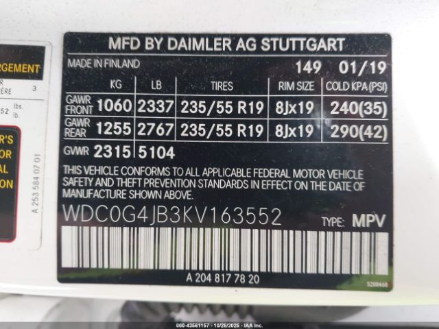 2019 MERCEDES-BENZ GLC 300 WDC0G4JB3KV163552 Photo 8
