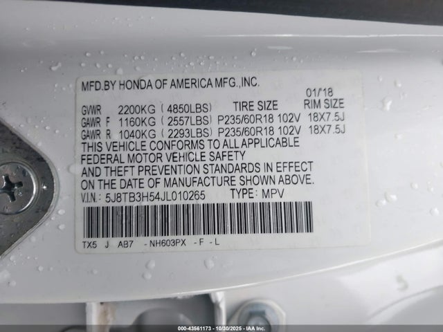2018 ACURA RDX 5J8TB3H54JL010265 Photo 8