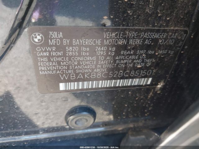 2011 BMW 750LI WBAKB8C52BC851501 Photo 8