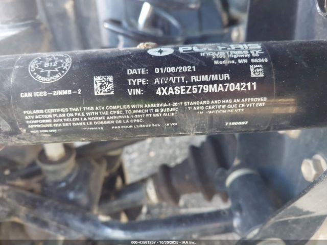2021 POLARIS SPORTSMAN 4XASEZ579MA704211 Photo 9