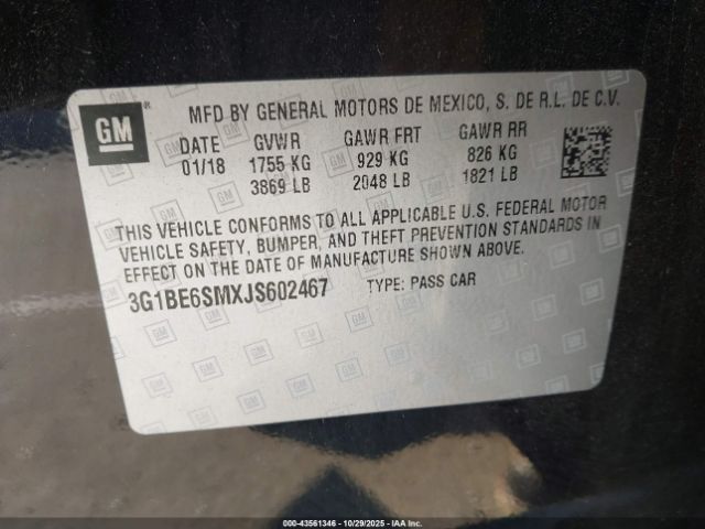 2018 CHEVROLET CRUZE 3G1BE6SMXJS602467 Photo 8