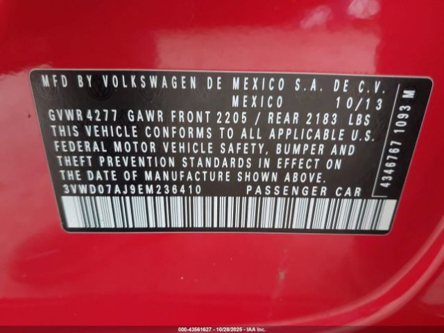 2014 VOLKSWAGEN JETTA 3VWD07AJ9EM236410 Photo 8