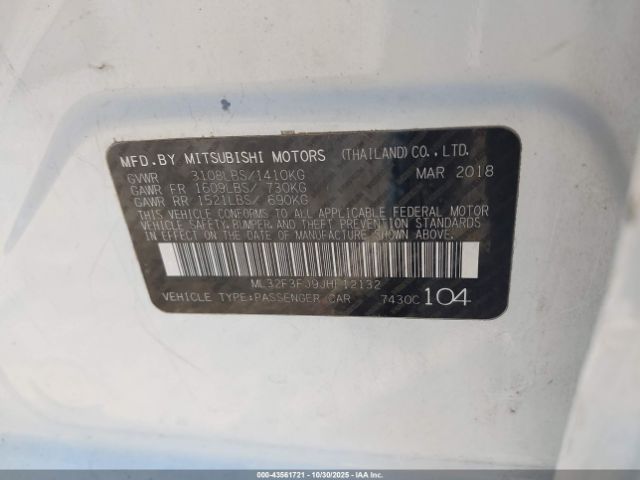 2018 MITSUBISHI MIRAGE G4 ML32F3FJ9JHF12132 Photo 8