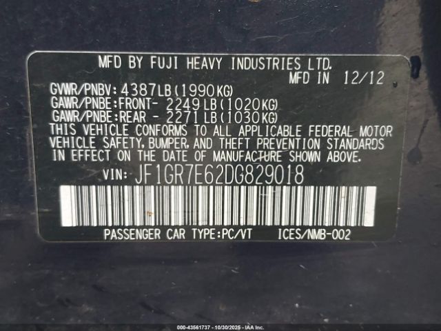 2013 SUBARU IMPREZA WRX JF1GR7E62DG829018 Photo 8