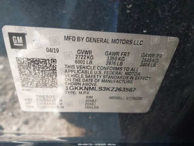 2019 GMC ACADIA 1GKKNMLS3KZ263567 Photo 8