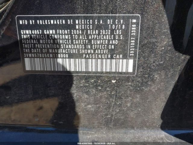 2019 VOLKSWAGEN JETTA 3VWN57BU5KM118008 Photo 8