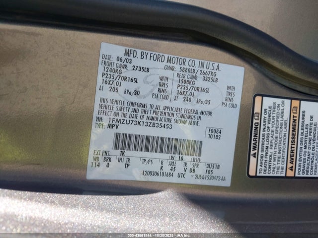 2003 FORD EXPLORER 1FMZU73K13ZB35453 Photo 8