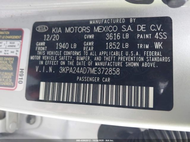 2021 KIA RIO 3KPA24AD7ME372858 Photo 8