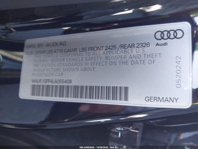 2020 AUDI S3 WAUE1GFF4LA055408 Photo 8