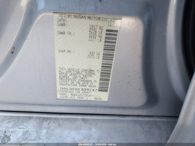 1N4AL3AP3GN309747 Nissan Altima 2.5 S
