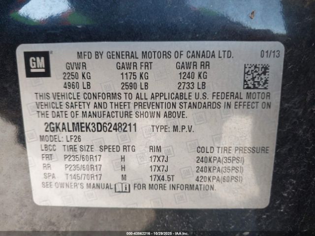 2013 GMC TERRAIN 2GKALMEK3D6248211 Photo 8