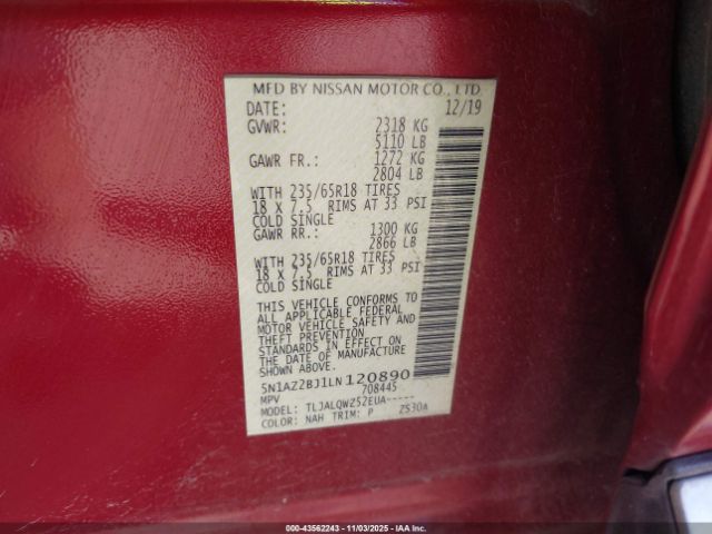 2020 NISSAN MURANO 5N1AZ2BJ1LN120890 Photo 8