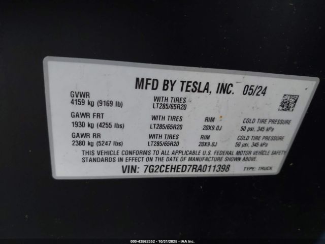 2024 TESLA CYBERTRUCK 7G2CEHED7RA011398 Photo 8