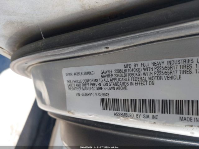 2006 SUBARU OUTBACK 4S4BP61C767356943 Photo 8