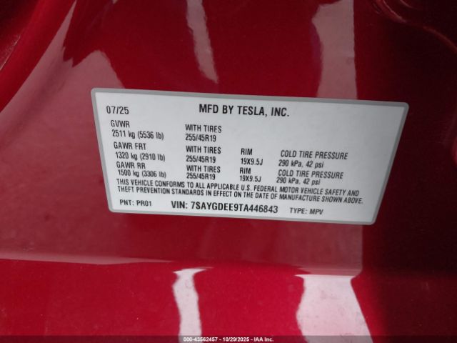 2026 TESLA MODEL Y 7SAYGDEE9TA446843 Photo 8