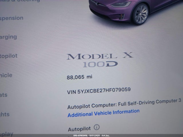 2017 TESLA MODEL X 5YJXCBE27HF079059 Photo 6