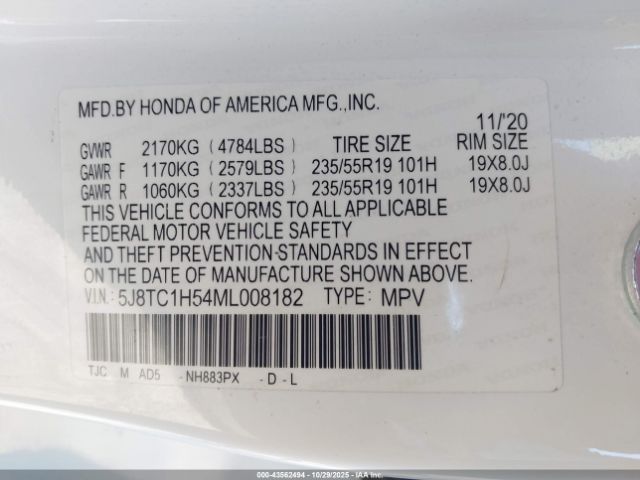 2021 ACURA RDX 5J8TC1H54ML008182 Photo 8