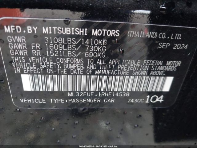 2024 MITSUBISHI MIRAGE G4 ML32FUFJ1RHF14538 Photo 8