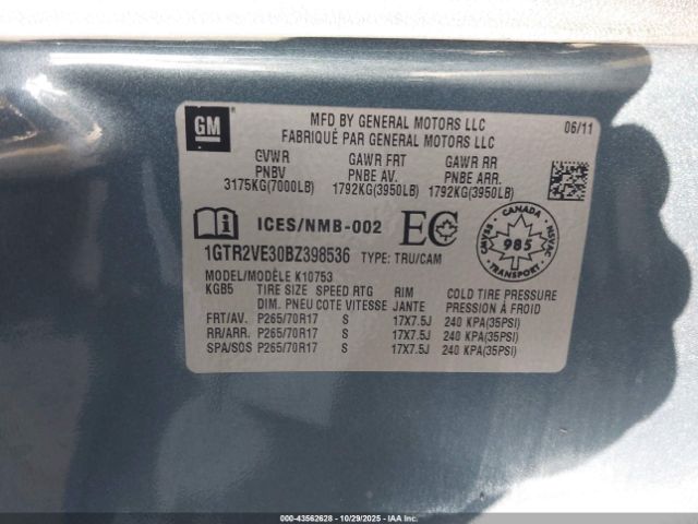 2011 GMC SIERRA 1500 1GTR2VE30BZ398536 Photo 8