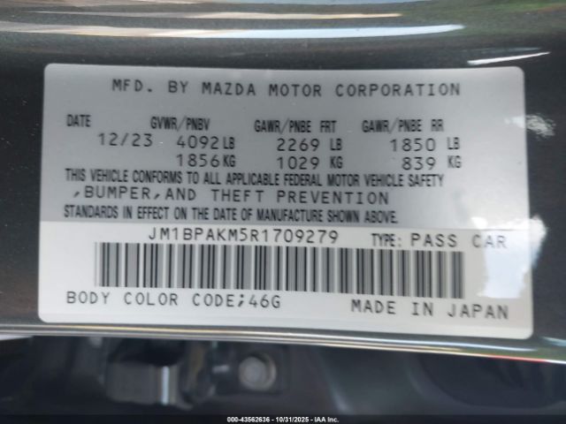 2024 MAZDA MAZDA3 JM1BPAKM5R1709279 Photo 8