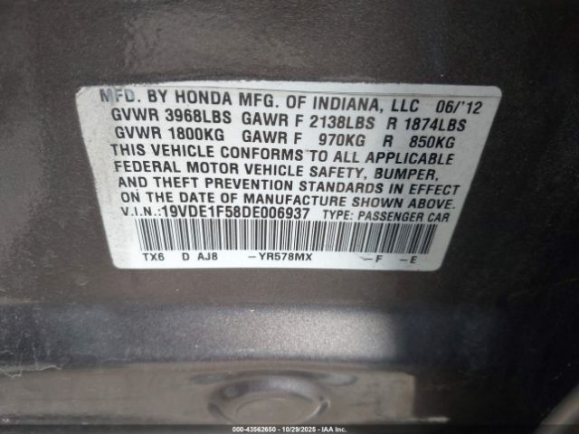 2013 ACURA ILX 19VDE1F58DE006937 Photo 8