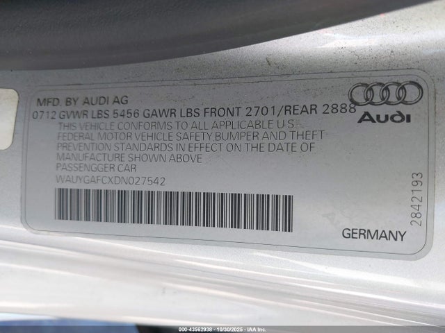 2013 AUDI A7 WAUYGAFCXDN027542 Photo 8