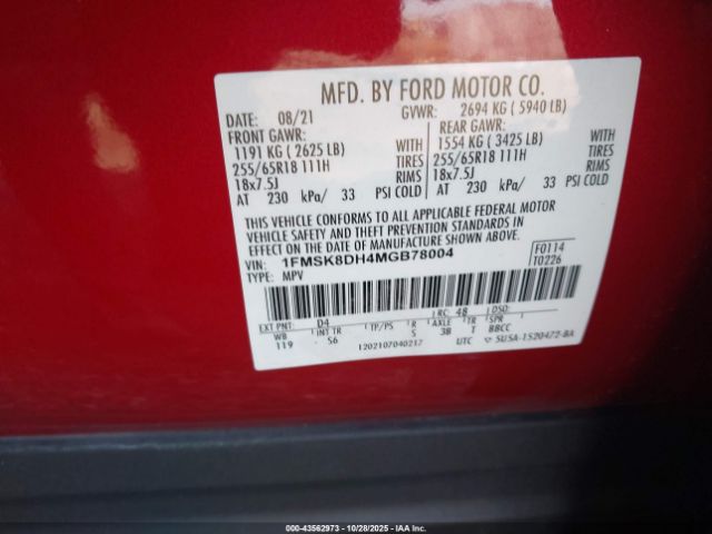 2021 FORD EXPLORER 1FMSK8DH4MGB78004 Photo 8
