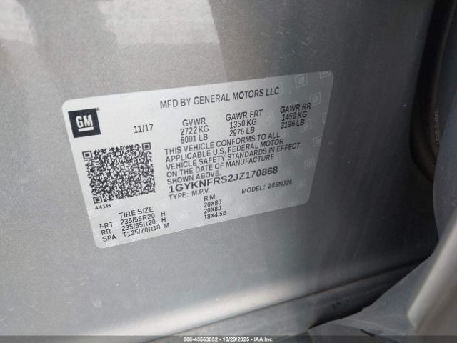 2018 CADILLAC XT5 1GYKNFRS2JZ170868 Photo 8