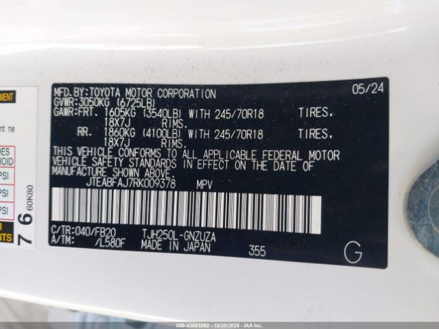 2024 TOYOTA LAND CRUISER JTEABFAJ7RK009378 Photo 8