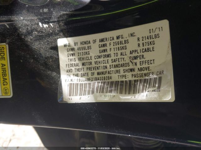 2011 ACURA TL 19UUA8F21BA008094 Photo 8